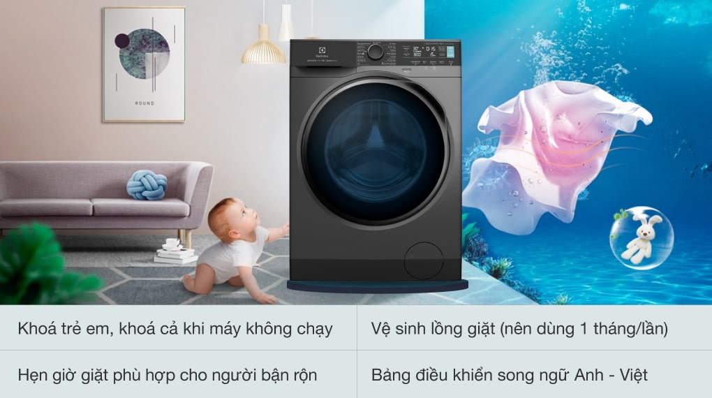 Máy giặt Electrolux 700 Inverter 9 kg EWF9042R7SB