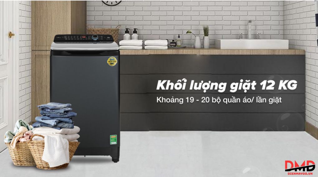 Máy giặt Aqua 12 kg có hợp gia đình 5–6 người