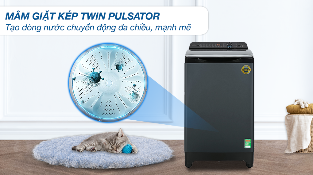 Máy giặt Aqua Inverter 10.5 kg AQW-DR105JT BK