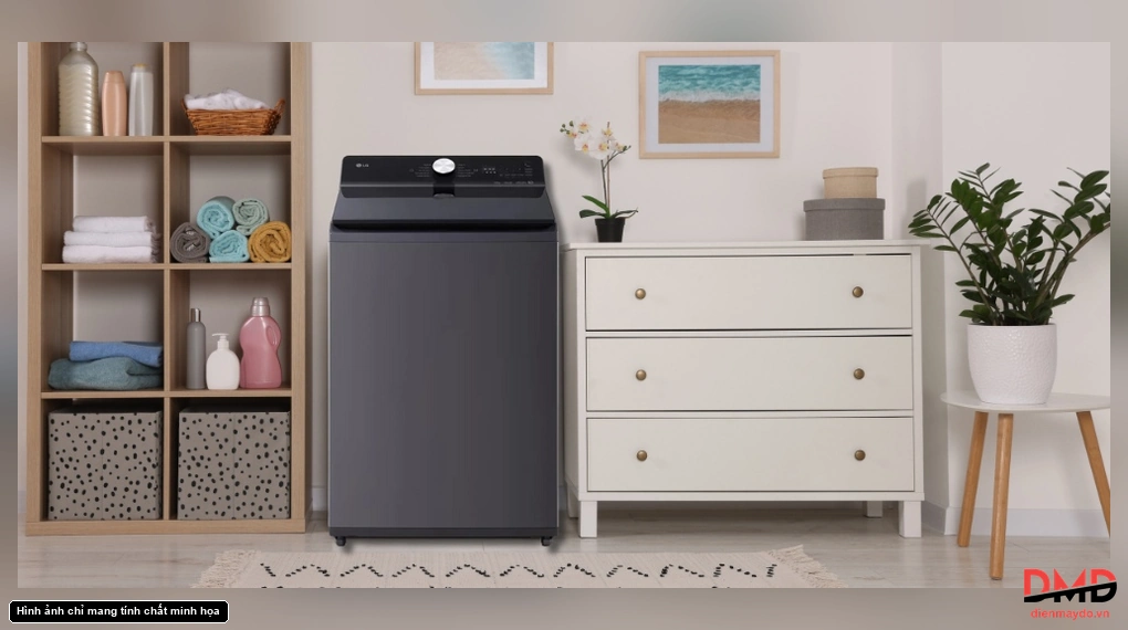 Máy giặt LG Inverter 19 kg T2519SX5G cửa trên mau den tinh te