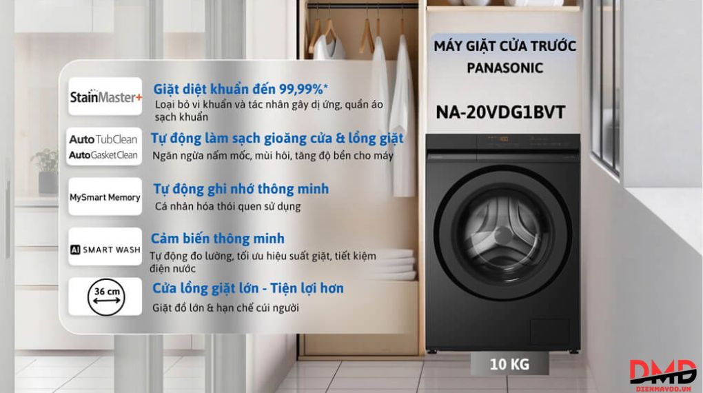 Máy giặt Panasonic Inverter 10 kg NA-20VDG1BVT