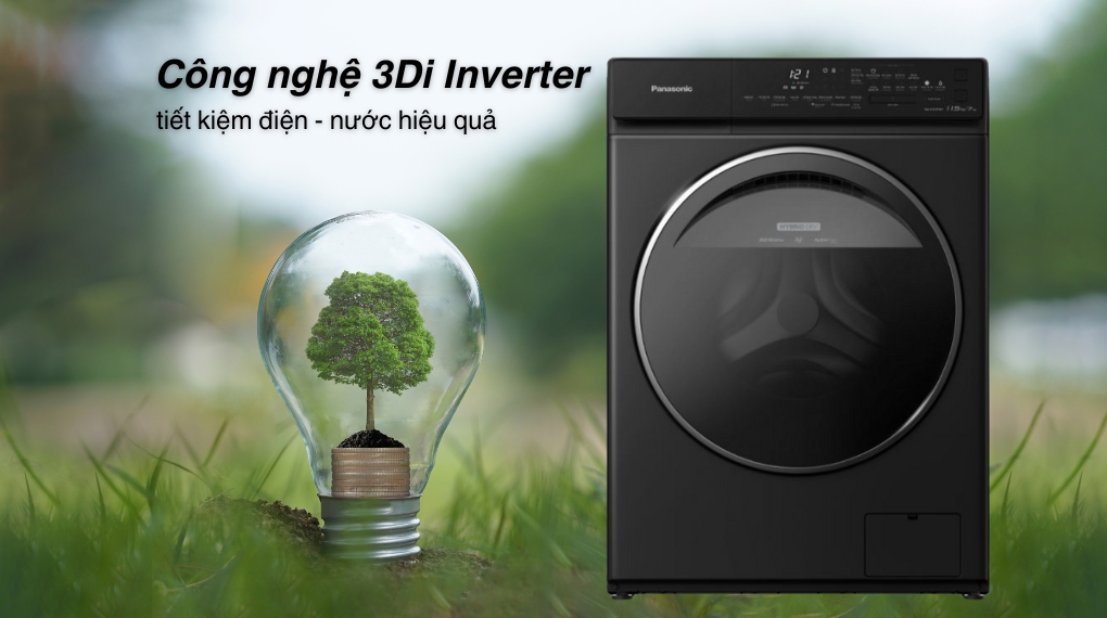 Máy giặt sấy Panasonic Inverter 11.5/2 kg NA-V115FW1BV