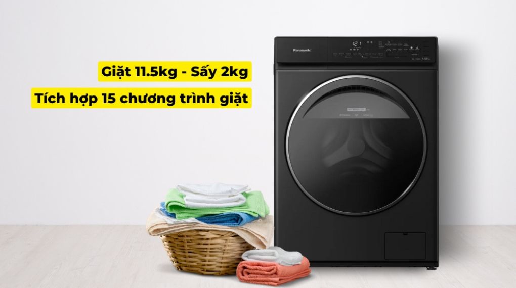 Máy giặt sấy Panasonic Inverter 11.5/2 kg NA-V115FW1BV