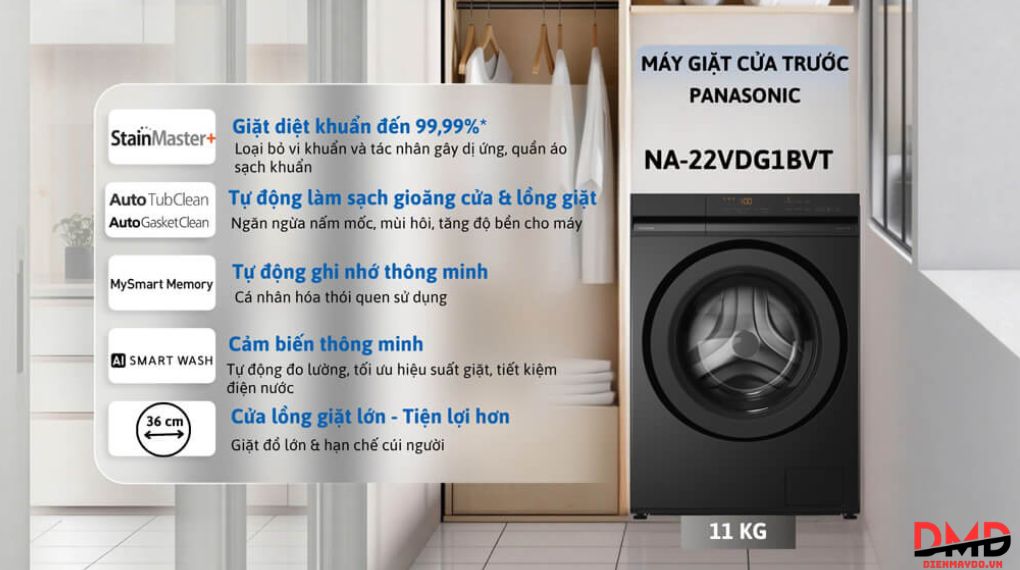 Máy giặt Panasonic Inverter 11 kg NA-22VDG1BVT