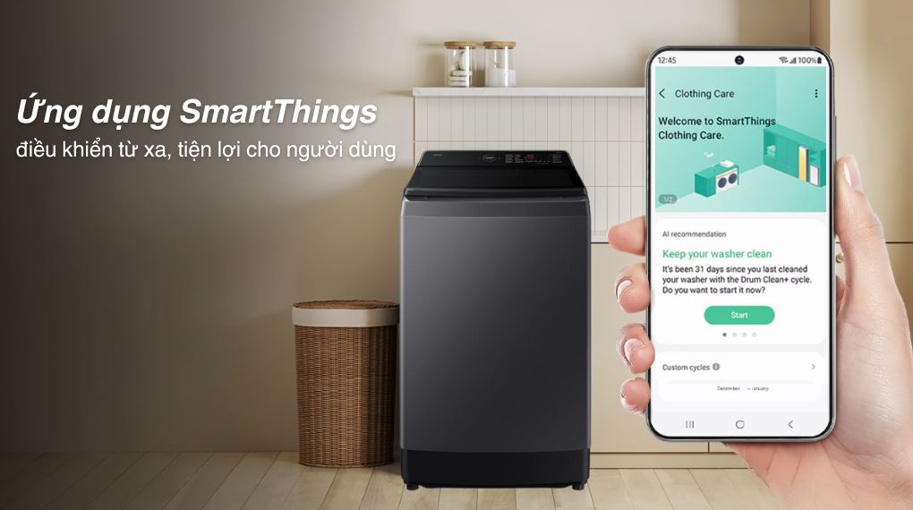Máy giặt Samsung AI Wash Inverter 15 kg WA80F15S5CSV
