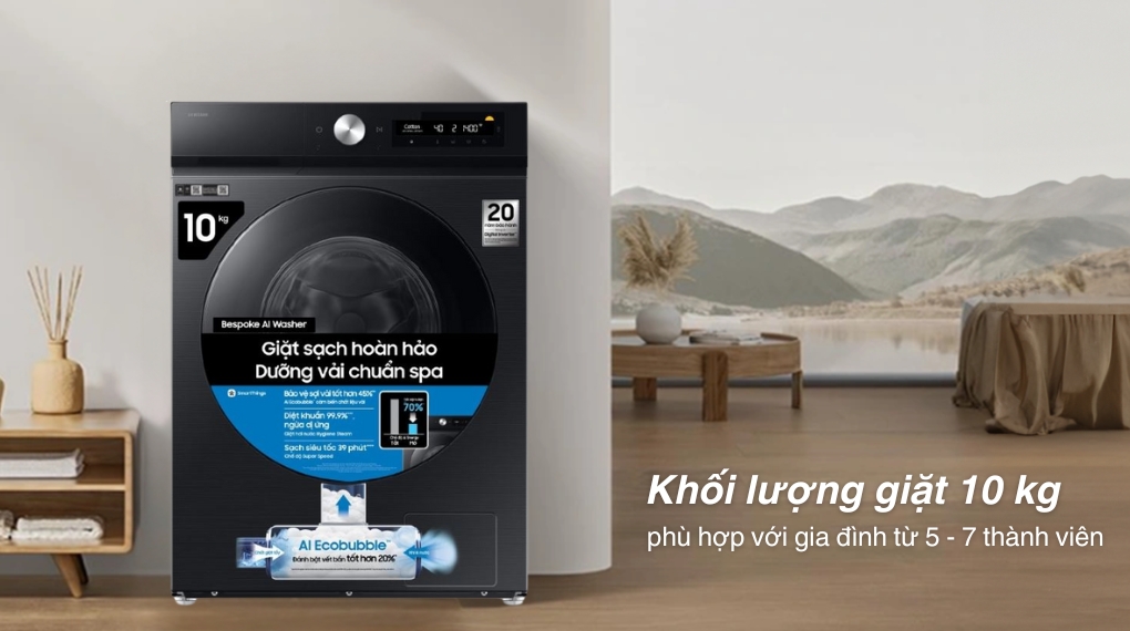 Máy giặt Samsung Bespoke Inverter 10 kg WW10DB7U34GBSV
