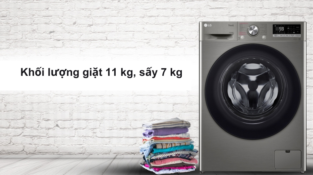 Máy giặt sấy LG Inverter 11/7 kg FV1411D4B