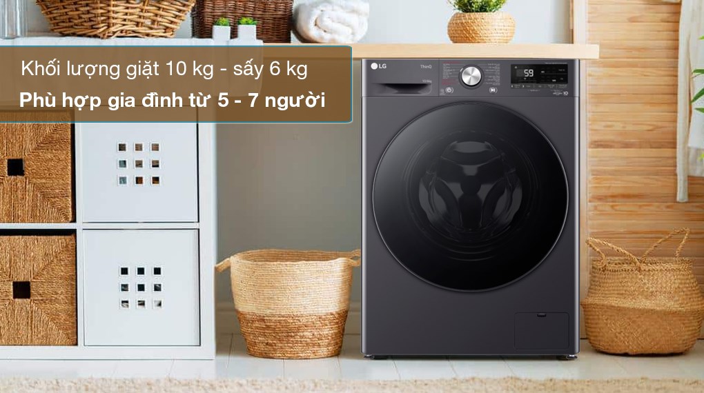 Máy giặt sấy LG Inverter giặt 10 kg sấy 6 kg FV1410D4M1