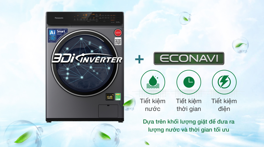 Máy giặt sấy Panasonic Inverter 10.5/2 kg NA-V105FC1LV