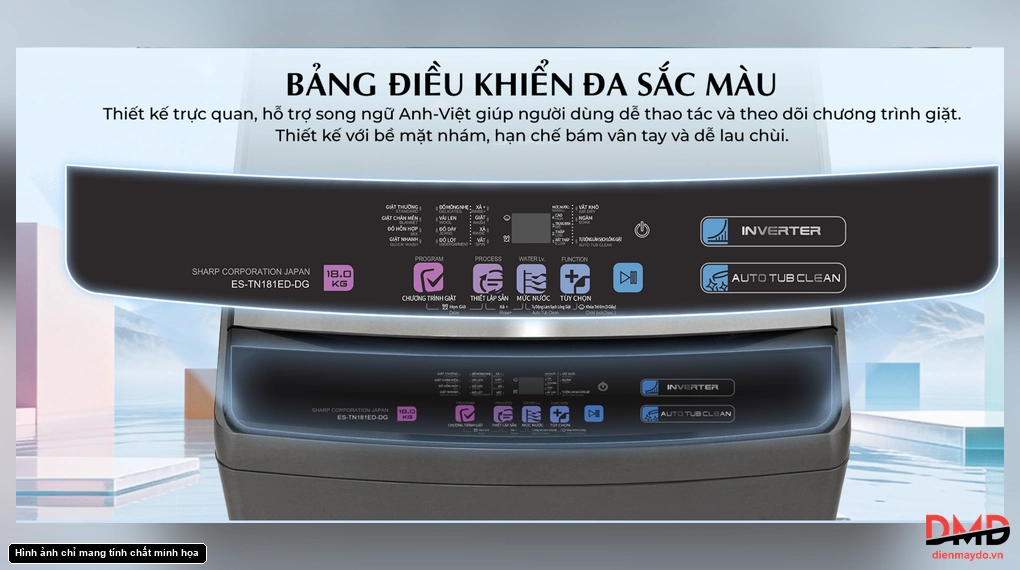 Máy giặt Sharp Inverter 18 kg ES-TN181ED-DG