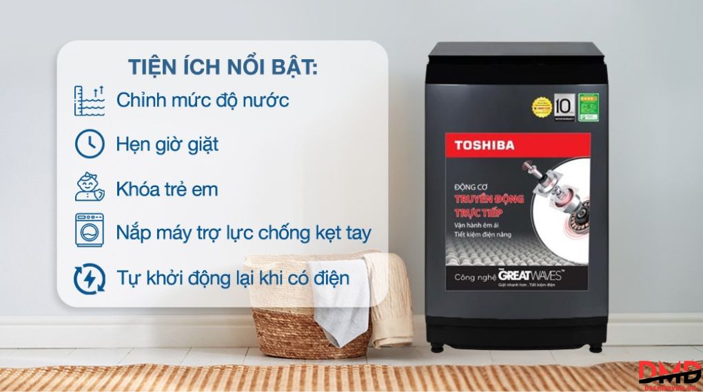 Máy giặt Toshiba Inverter 15 kg AW-DM1600LV(SG)