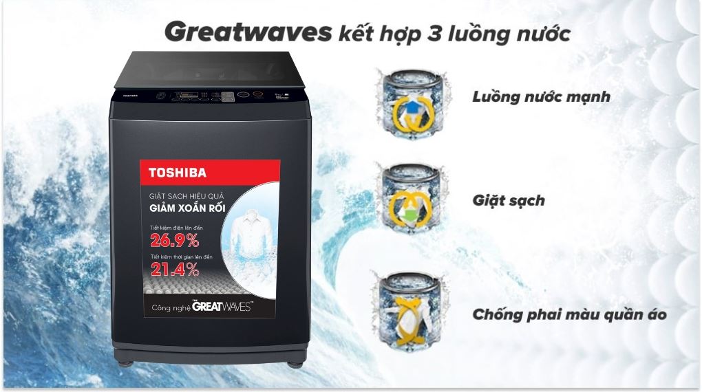Máy giặt Toshiba Inverter 9 kg AW-DK1000FV(KK)