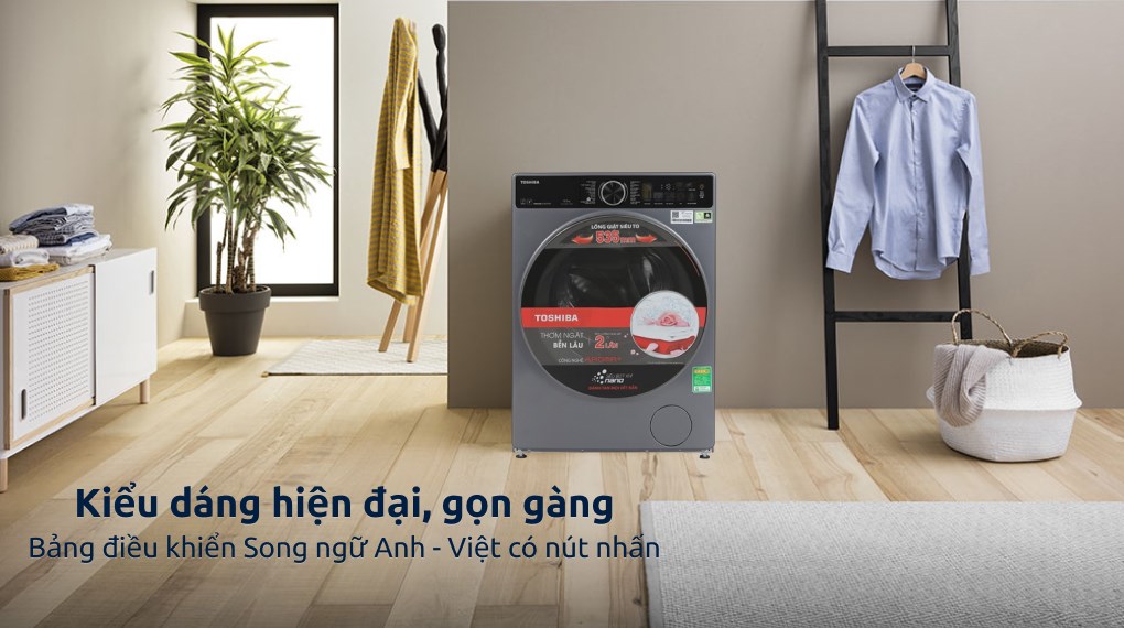 Máy giặt sấy Toshiba Inverter 10.5/7 kg TWD-T25BZU115MWV(MG)