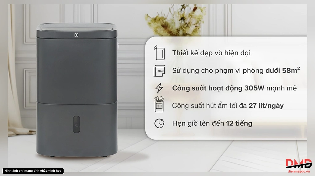 Máy hút ẩm kết hợp lọc không khí Electrolux UltimateHome 700 EDH14TRBD2 27 lít