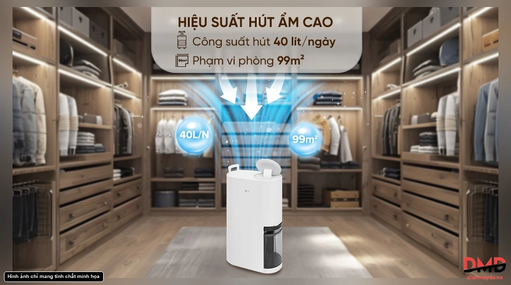 Máy hút ẩm LG Dual Inverter DD23GMWE1.ABAE 40 lít