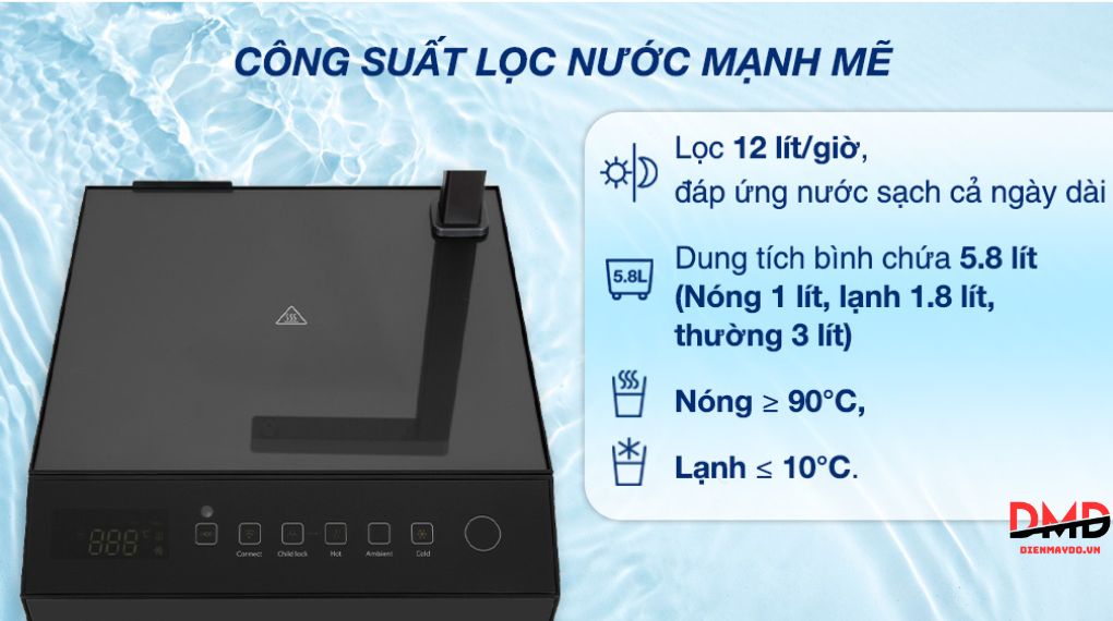 Máy lọc nước RO nóng lạnh Hydrogen Toshiba TWP-W2396SVN(M) 10 lõi