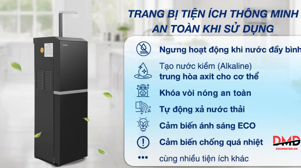 Máy lọc nước RO nóng lạnh Hydrogen Toshiba TWP-W2396SVN(M) 10 lõi
