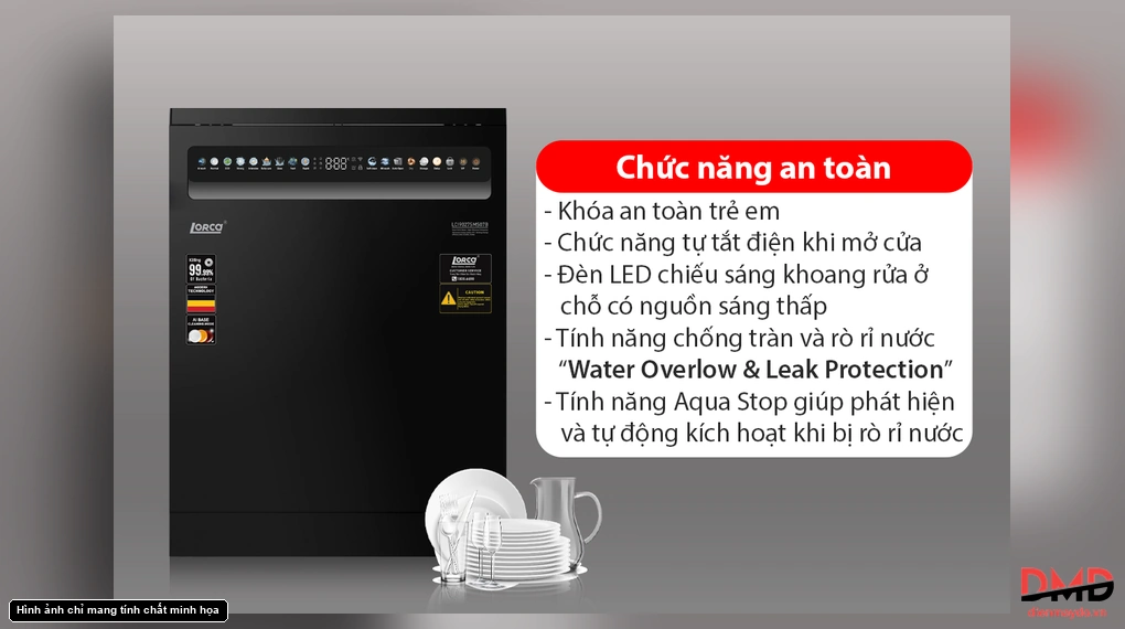 Máy rửa bát 16 bộ 3 giàn Lorca LCI 9027SM07B