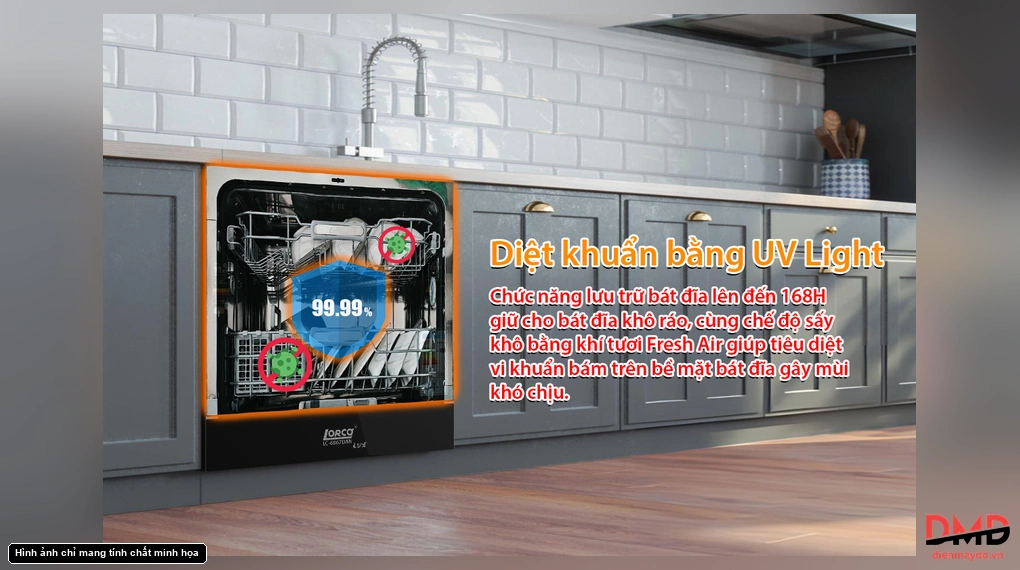 Máy rửa bát 8 bộ Lorca LC 6067DAN LUX