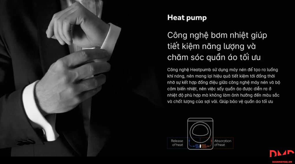 Máy sấy bơm nhiệt Aqua 10 kg AQH-H1000J.PS