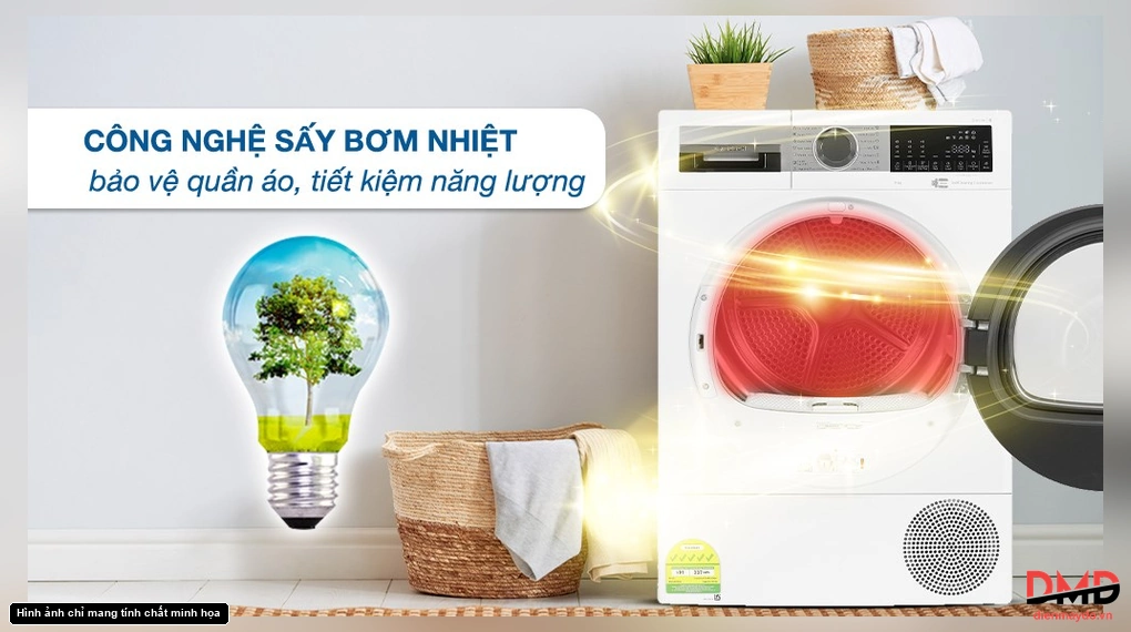 Máy sấy bơm nhiệt Bosch 10 kg WQG25302SG