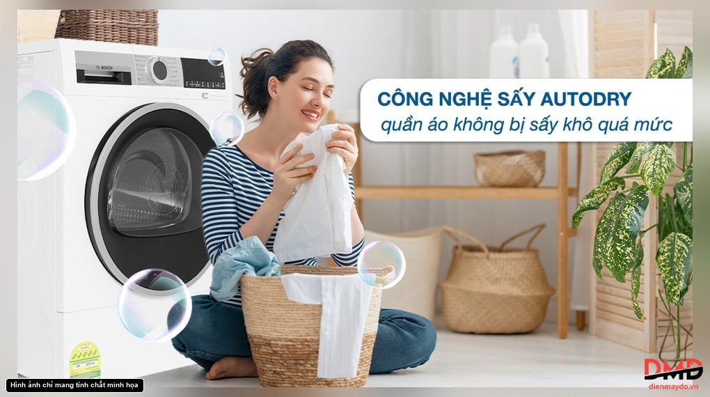 Máy sấy bơm nhiệt Bosch 10 kg WQG25302SG