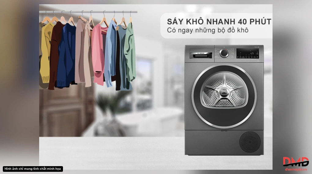 Máy sấy bơm nhiệt Bosch 10 kg WQG25303SG