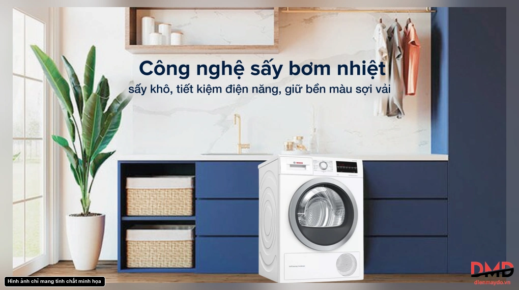 Máy sấy bơm nhiệt Bosch 9 kg WQG24200SG