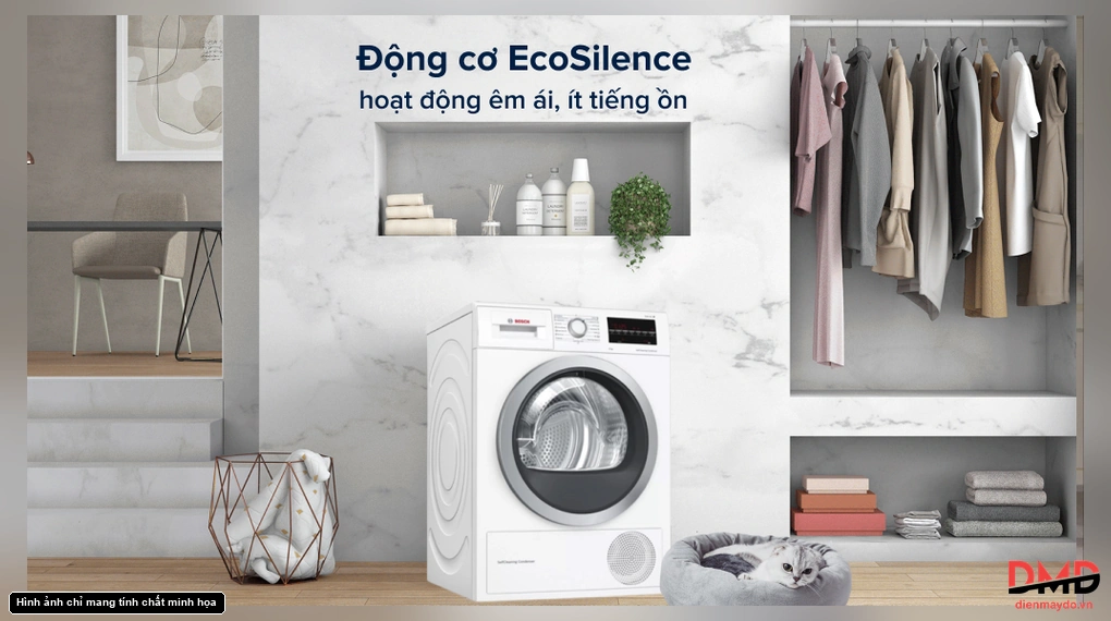 Máy sấy bơm nhiệt Bosch 9 kg WQG24200SG