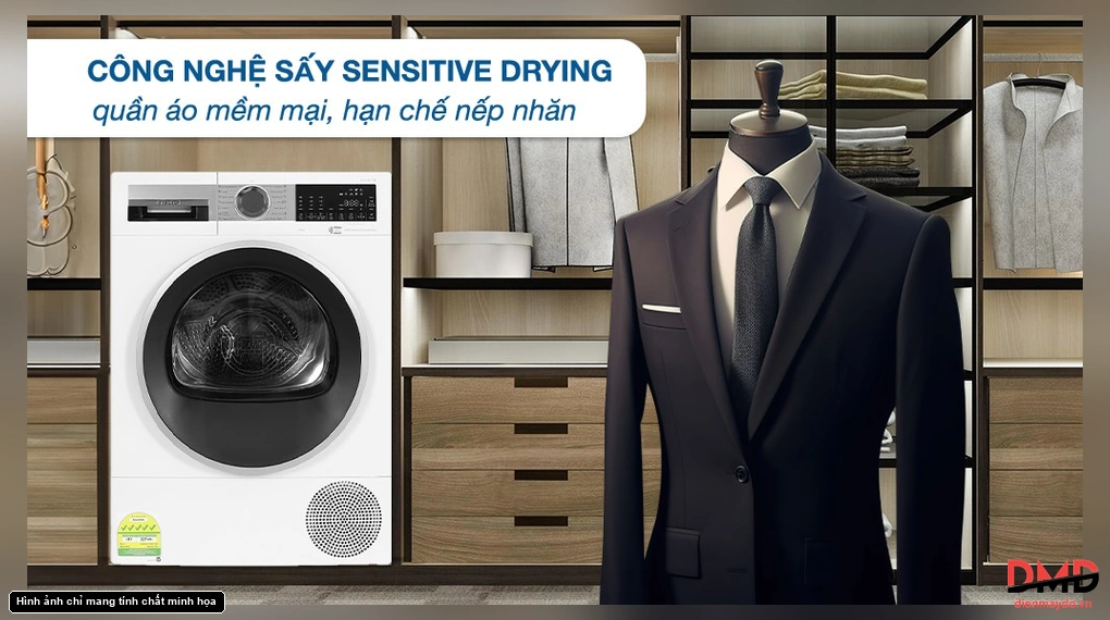 Máy sấy bơm nhiệt Bosch 9 kg WQG24570SG