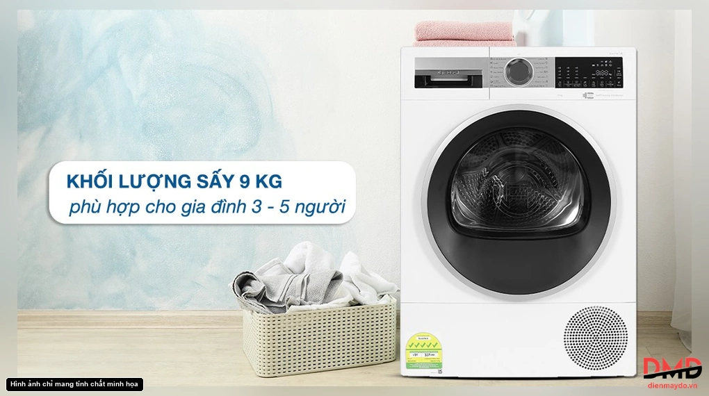 Máy sấy bơm nhiệt Bosch 9 kg WQG24570SG
