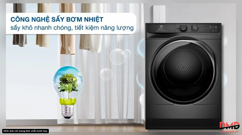 Máy sấy bơm nhiệt Electrolux 9 kg EDH902R9SC