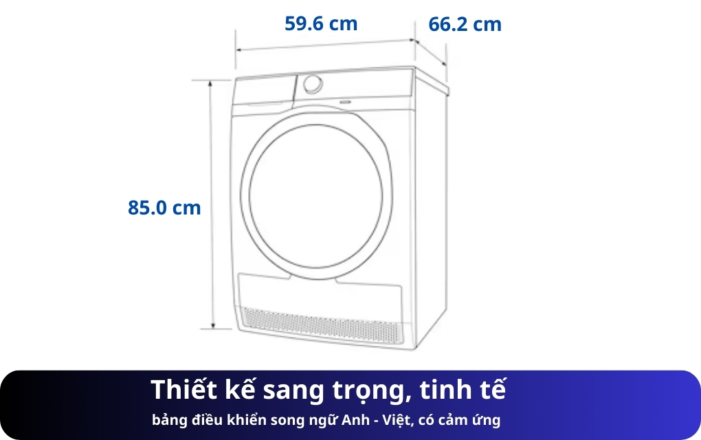 Máy sấy bơm nhiệt Electrolux 9 kg EDH903R7SC