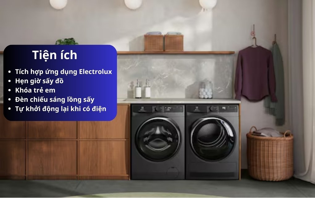 Máy sấy bơm nhiệt Electrolux 9 kg EDH903R7SC