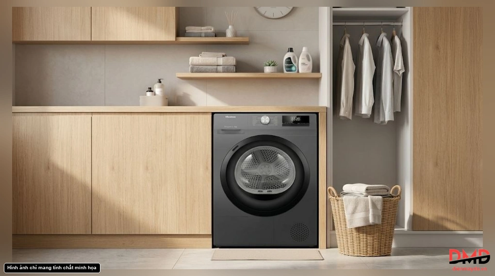 Máy sấy bơm nhiệt Hisense 8 kg DH80N1T