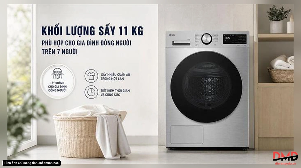 Máy sấy bơm nhiệt LG 11 kg RX11VHP5S