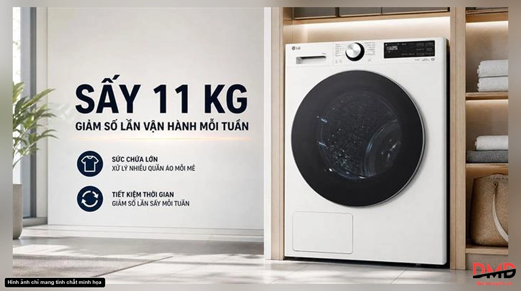 Máy sấy bơm nhiệt LG 11 kg RX11VHP5W