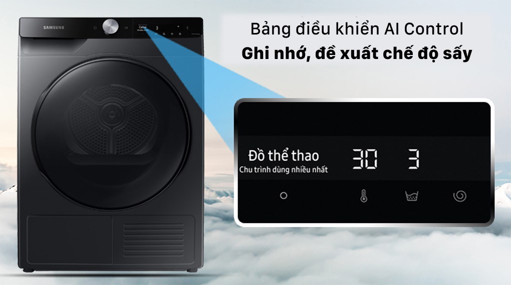 Máy sấy bơm nhiệt Samsung 9 Kg DV90T7240BB/SV