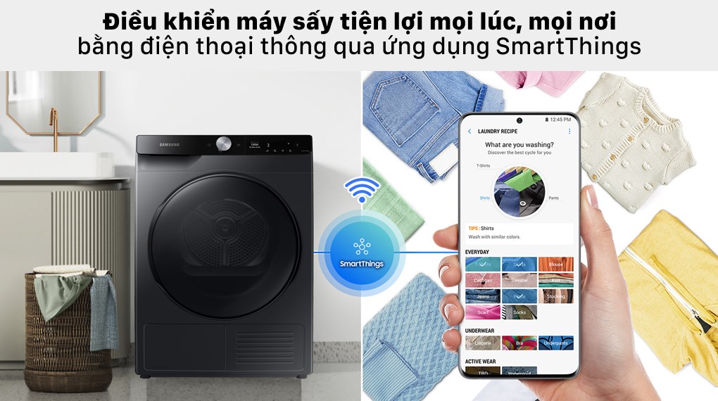 Máy sấy bơm nhiệt Samsung 9 Kg DV90T7240BB/SV
