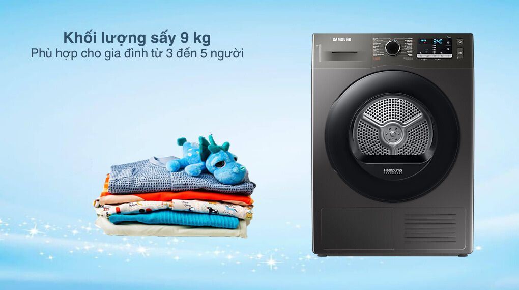Máy sấy bơm nhiệt Samsung 9 kg DV90TA240AX/SV