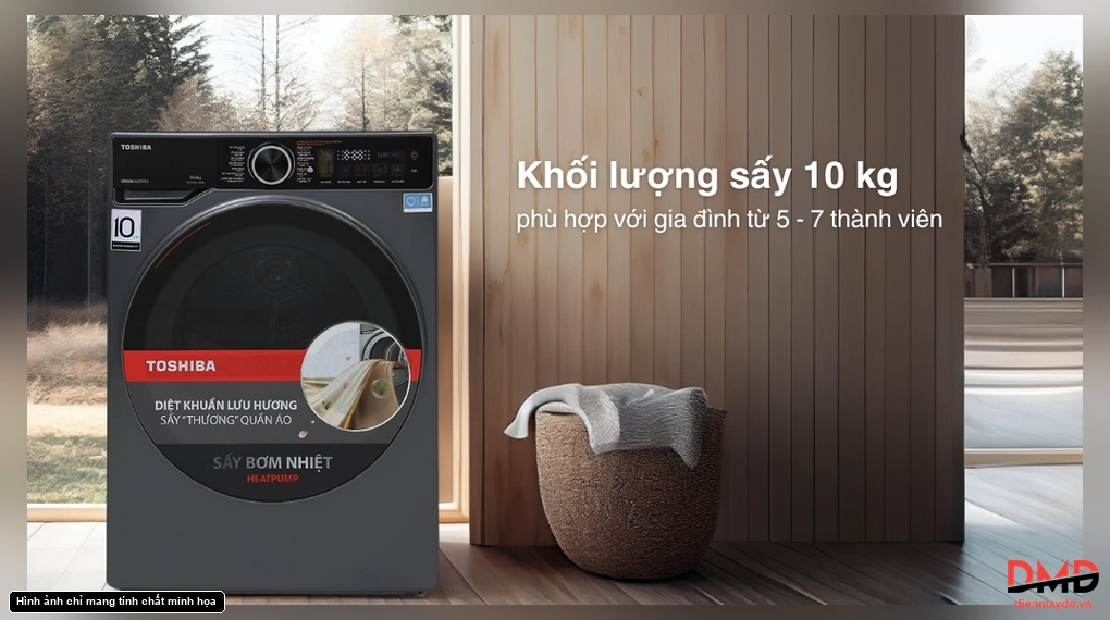 Máy sấy bơm nhiệt Toshiba 10 kg TD-T25BS110HWV(MG)