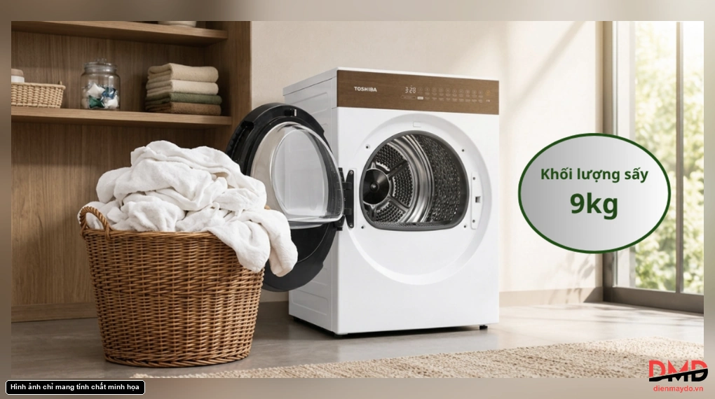Máy sấy bơm nhiệt Toshiba 9 kg TD-T37BS100HWV(WT)