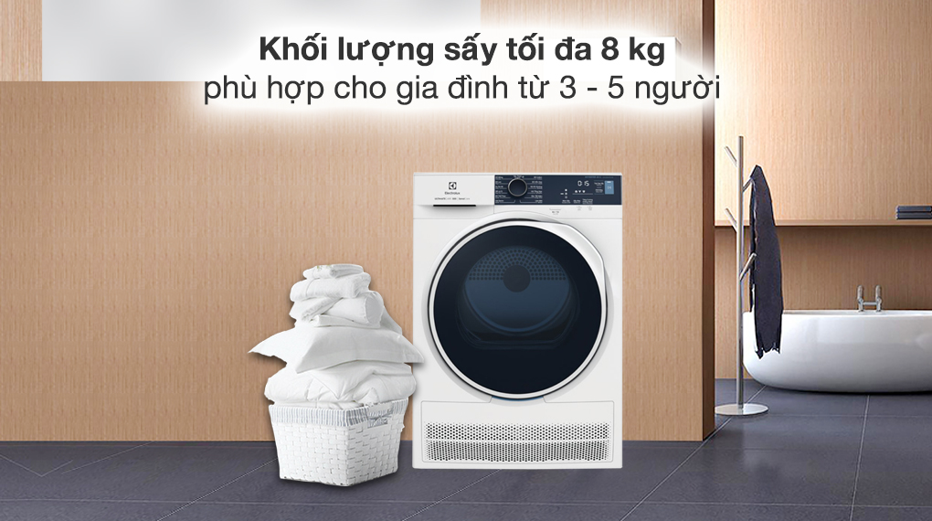 Máy sấy ngưng tụ Electrolux 8 kg EDC804P5WB