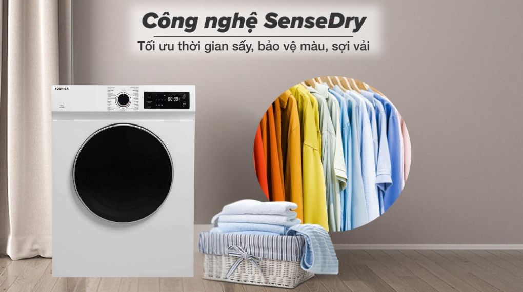 Máy sấy thông hơi 7 kg Toshiba TD-H80SEV(WK)