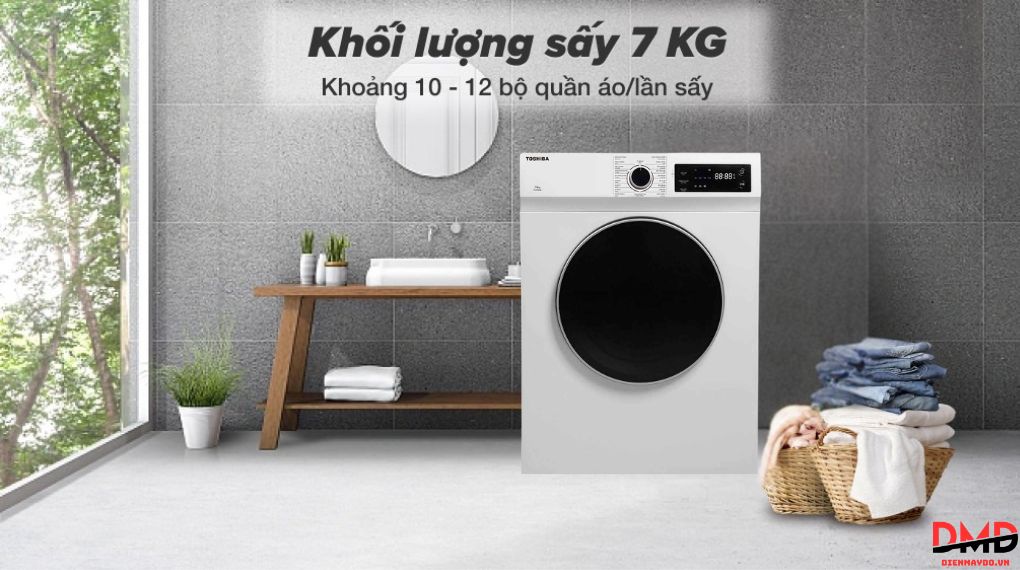 Máy sấy thông hơi 7 kg Toshiba TD-H80SEV(WK)
