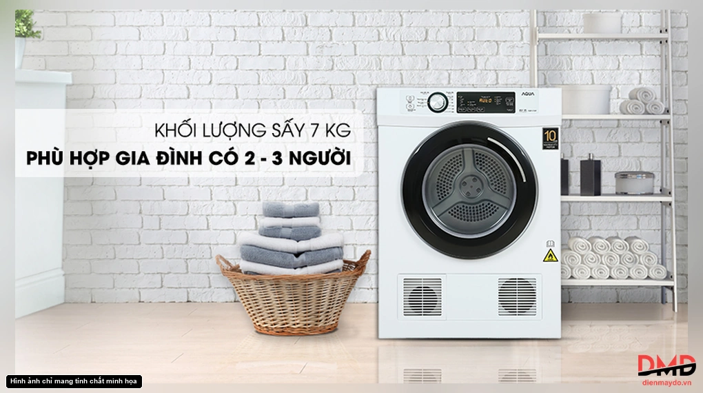 Máy sấy thông hơi Aqua 7 kg AQH-V700FW