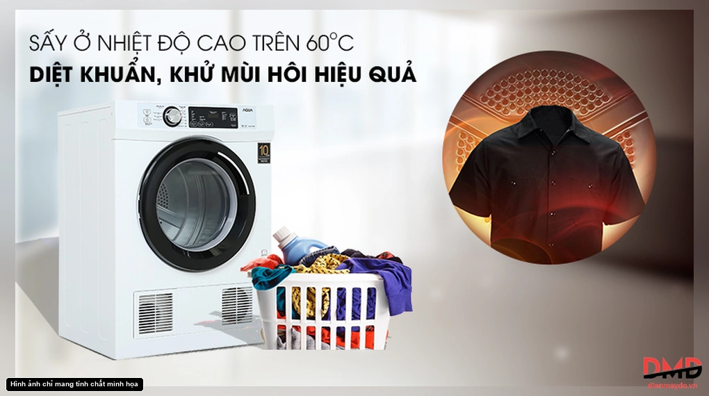 Máy sấy thông hơi Aqua 7 kg AQH-V700FW