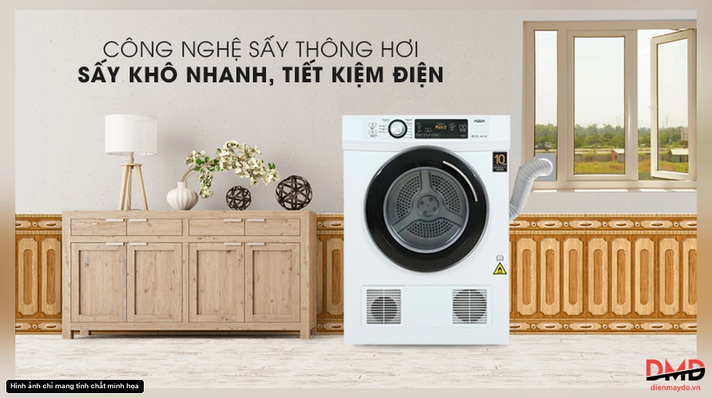 Máy sấy thông hơi Aqua 7 kg AQH-V700FW