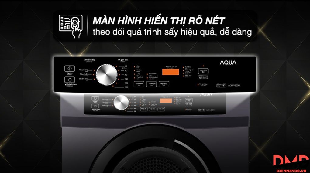 Máy sấy thông hơi Aqua 8 kg AQH-V800H.SS
