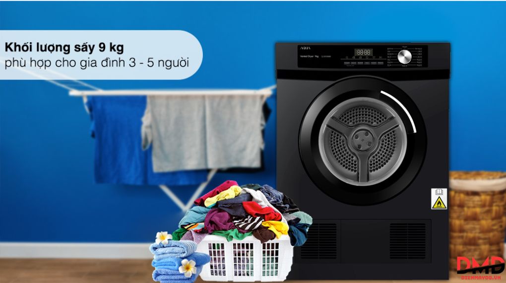 Máy sấy thông hơi Aqua 9 kg AQH-V901K PS